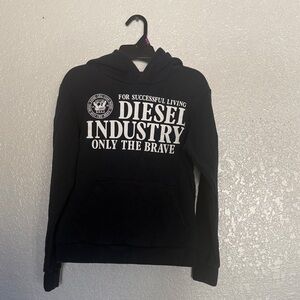Diesel Black Hoodie with White Print Sz 14